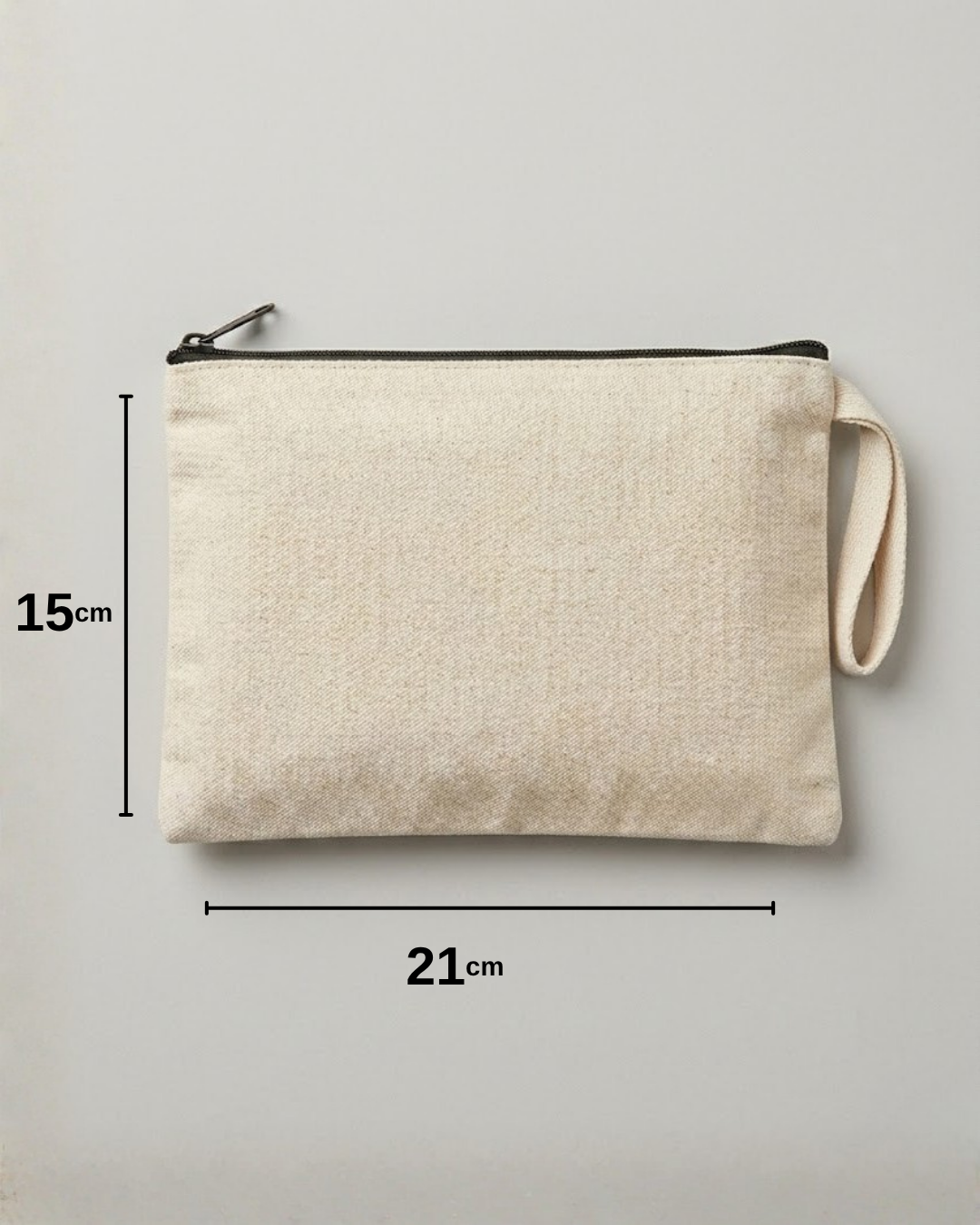 Ham bez clutch çanta 21x15 cm - günlük el çantası %100 pamuk