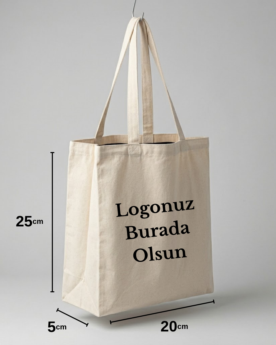 Körüklü ham bez çanta 25x20x5 cm - %100 pamuk derin gövde